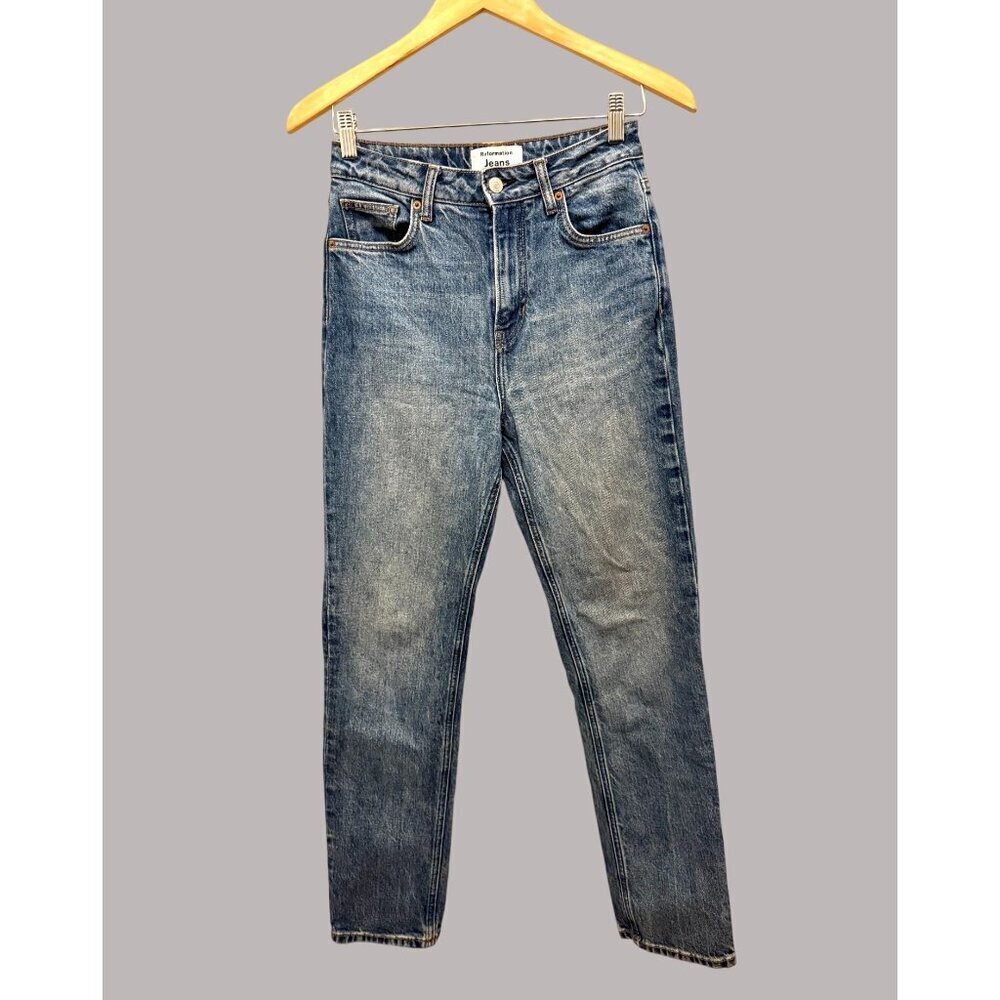 Reformation Ultra High Rise Straight Jeans 27 Organic Cotton Blend
